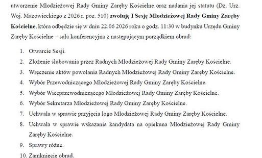  I Sesja Młodzieżowej Rady Gminy
