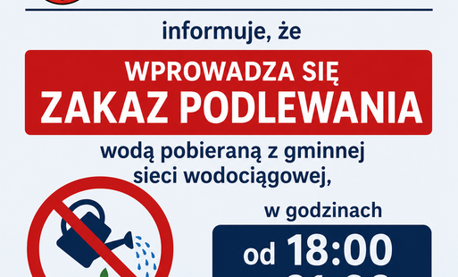 Zakaz podlewania na terenie gminy