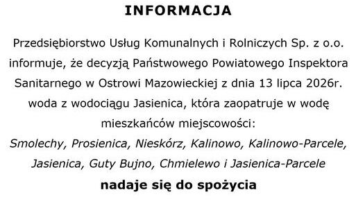 Zdjęcie do Woda z wodociągu Jasienica nadaje się do spożycia