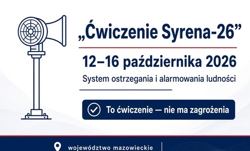 Zdjęcie do Uruchomienie syren alarmowych w ramach ćwiczenia Syrena-26